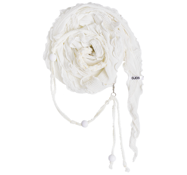 Beads Strap Frill Scarf - Ivory