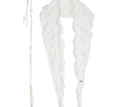 Beads Strap Frill Scarf - Ivory