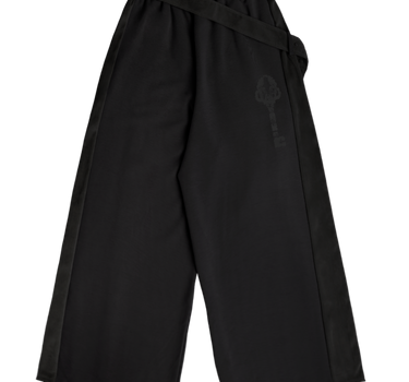 Belt Wide Sweat Pants - Black