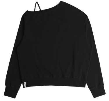 Twisted Button-Up Sweatshirt - Black