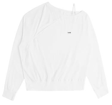 Twisted Button-Up Sweatshirt - Off White