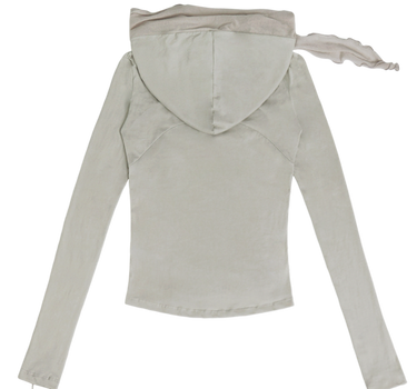 Muffler Hoodie Long Sleeve - Beige