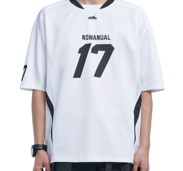 17 MESH BLOCK FOOTBALL JERSEY - WHITE