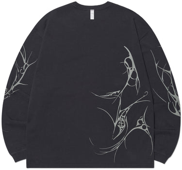 M.P GRAPHIC LONG SLEEVE TEE - WASHED BLACK