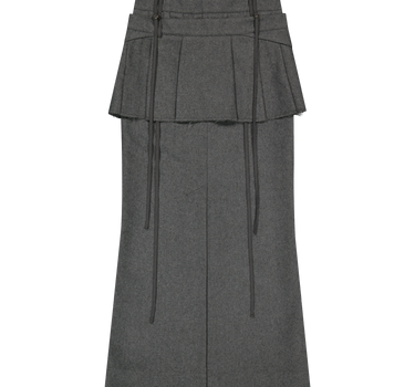 Layered Wool Skirt - Grey