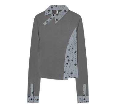 Starcut Jersey Collar Tee - Mint Grey