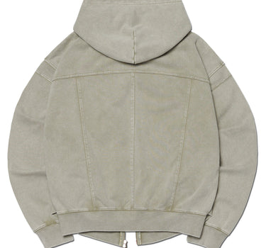 VINTAGE LAYER HOODED ZIP-UP - WASHED KHAKI
