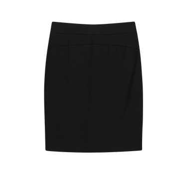 Button Slit Midi Skirt - Black