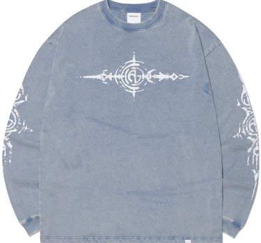 S.G WASHED LONG SLEEVE TEE - WASHED BLUE