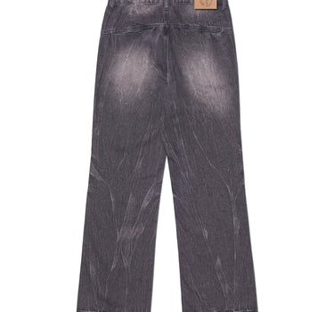 SEMI FLARE DENIM PANTS - WASHED PURPLE