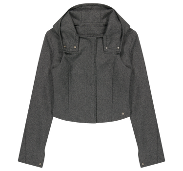 Layered Bolero Wool Jacket - Grey