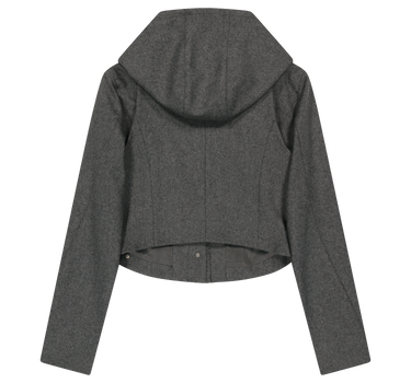 Layered Bolero Wool Jacket - Grey