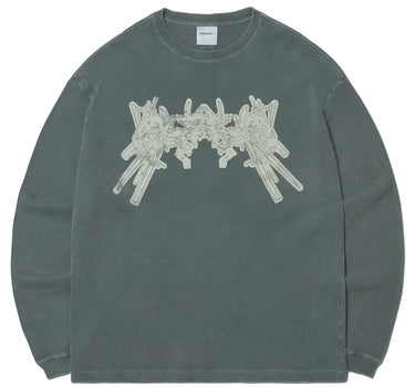 A.W WAFFLE LONG SLEEVE TEE - KHAKI GRAY