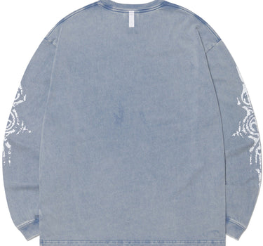 S.G WASHED LONG SLEEVE TEE - WASHED BLUE