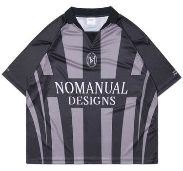 STRIPE FOOTBALL SHIRT - GRAY