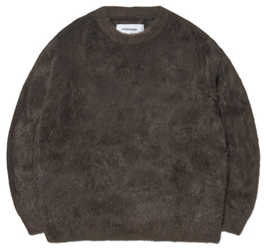 CROPPED HAIRY KNIT - BROWN