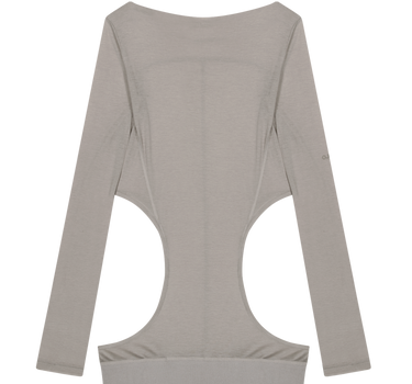 Curved Cut Layered Tee - Warm Grey