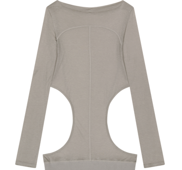 Curved Cut Layered Tee - Warm Grey