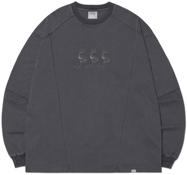 SLASH LONG SLEEVE TEE - CHARCOAL