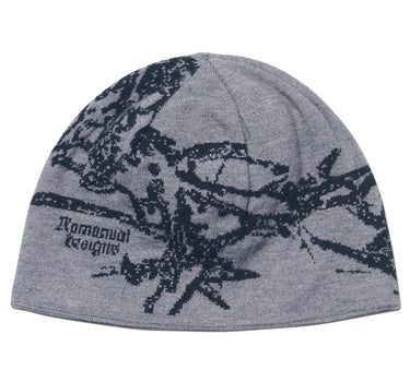 GRAPHIC JACQUARD BEANIE - GRAY