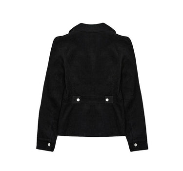 Corduroy Puff Jacket - BLACK
