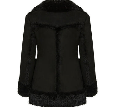 Hourglass Mouton Fur Coat (BLACK)