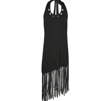 Fringe Halter Layered OPS - BLACK
