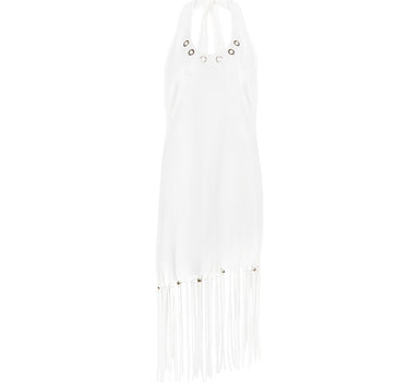 Fringe Halter Layered OPS - WHITE