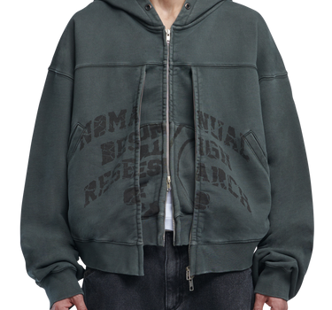 OVERDYED D.F.L HOODED ZIP-UP - DEEP KHAKI