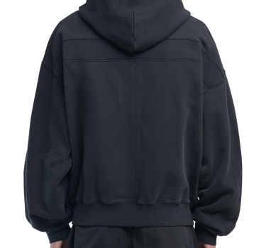 OVERDYED D.F.L HOODED ZIP-UP - WASHED BLACK