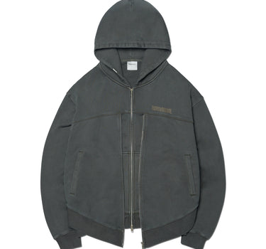 OVERDYED LAYER HOODED ZIP-UP - DEEP KHAKI