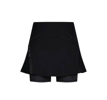 Button Slit Skirt Shorts - Black