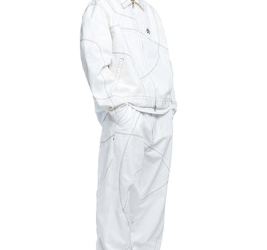 STITCHED WORK PANTS - OFF WHITE