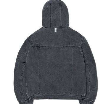 W.D HOODED ZIP-UP JACKET - WASHED CHARCOAL