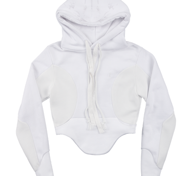 Curved Graphic Hoodie - White S