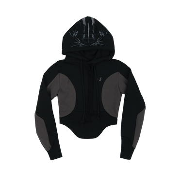 Curved Graphic Hoodie - Black S