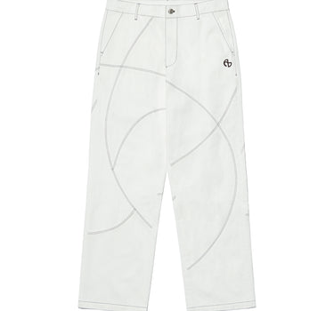 STITCHED WORK PANTS - OFF WHITE